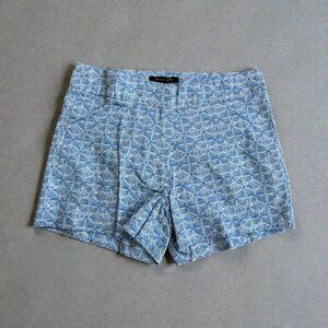 LAUREN GOLD Blue White Patterned Shorts Size 00 NEW NWT